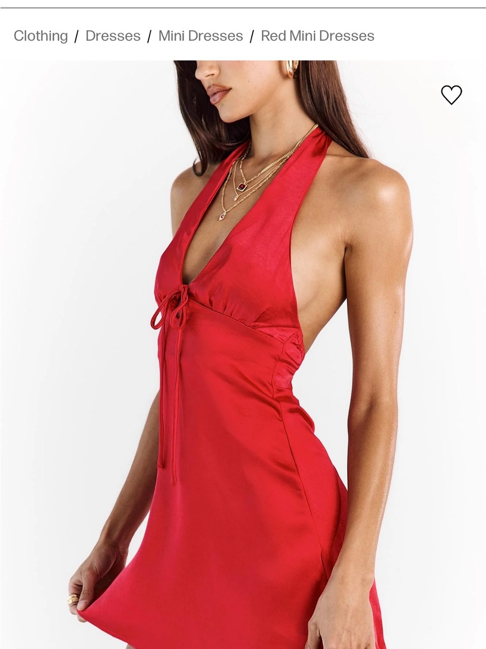 Princess Polly Red Satin Halter Mini Dress